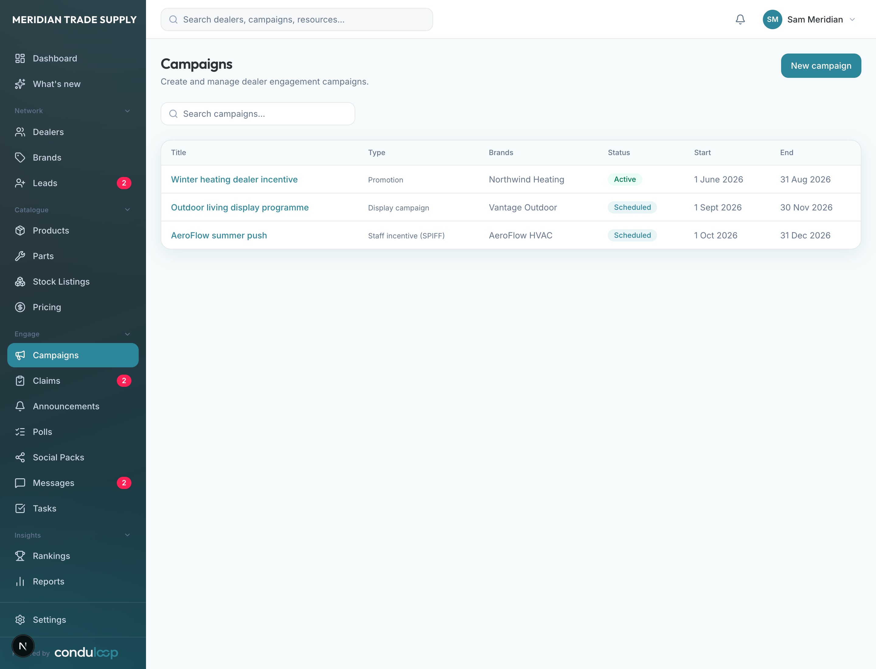 ConduLoop campaigns management